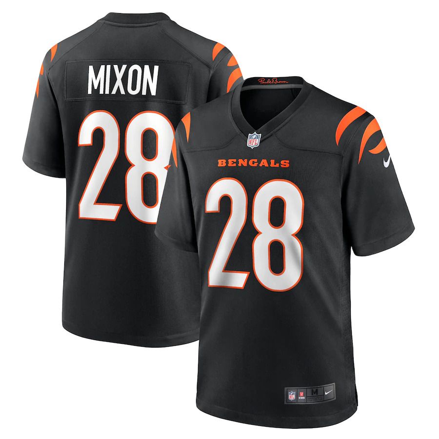 Men Cincinnati Bengals 28 Joe Mixon Nike Black Player Game NFL Jersey